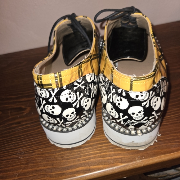 Betsey Johnson Yellow Plaid Oxford Shoes - Picture 3 of 6